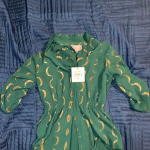 Parker Green and Gold Blouse